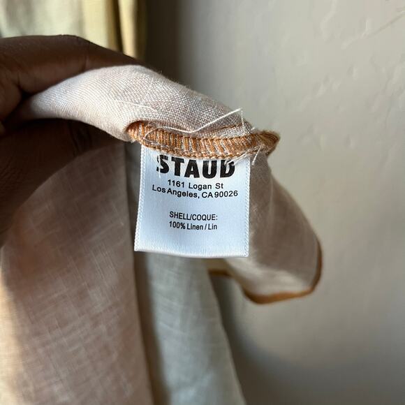 Staud Dress Laura Pastel Clouds Tie Dye Beaded Linen Beach Maxi Dress Size M - Picture 10 of 11